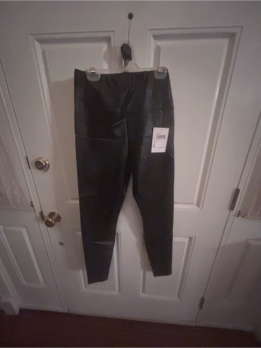 love, Fire Black Cropped Faux Leather Leggings